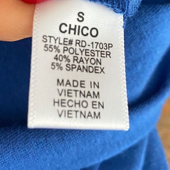 Zenna Premium Sz S Royal Blue Mock Neck Long Sleeve Swing Dress - Picture 9 of 10